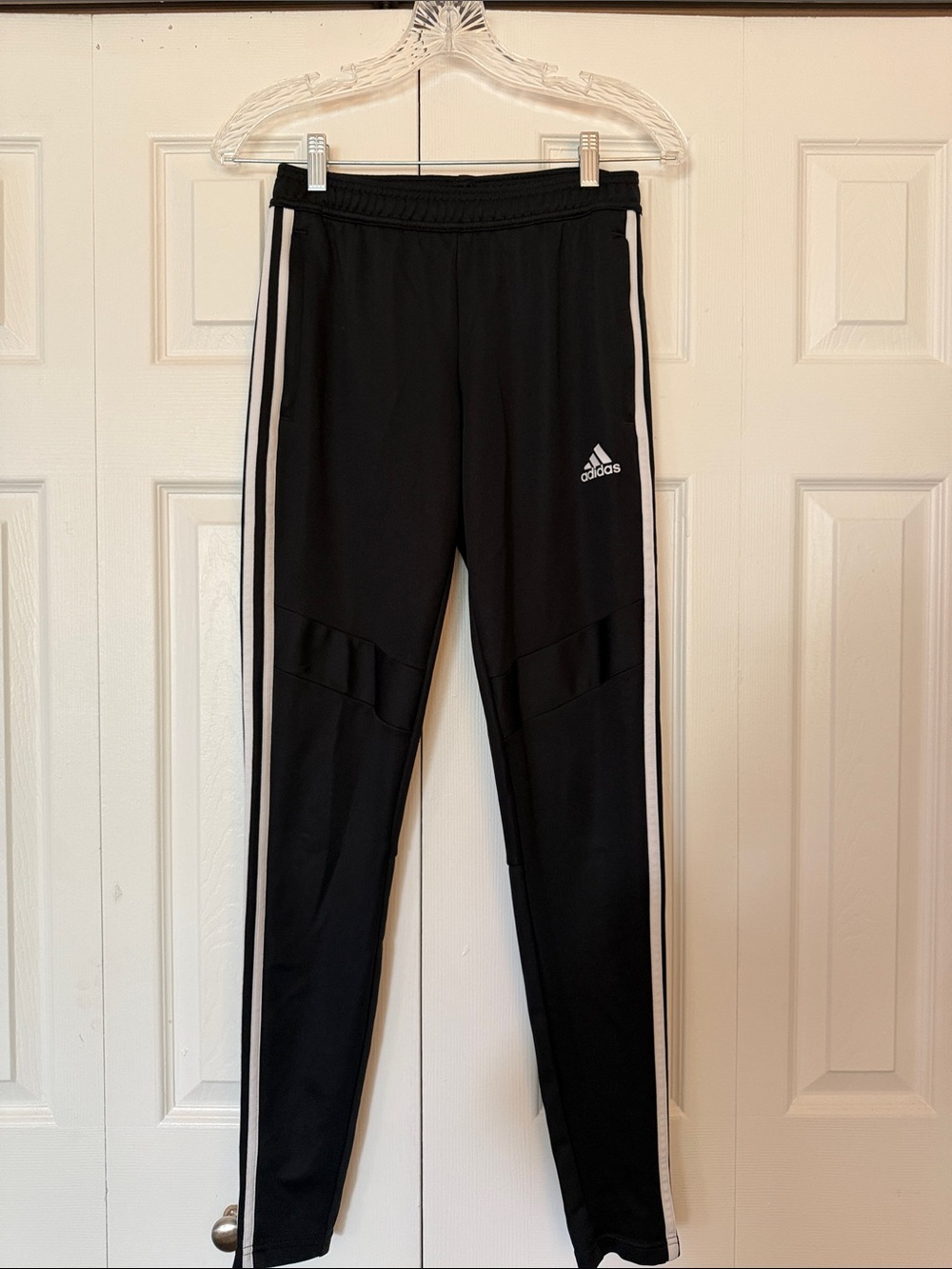 adidas Black Joggers with White Side Stripes